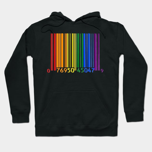 Gay Pride Shirt| Rainbow Barcode Hoodie by BlueWaveTshirts